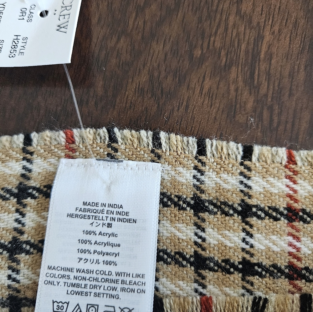 J.Crew plaid scarf, brown - Picture 5 of 5